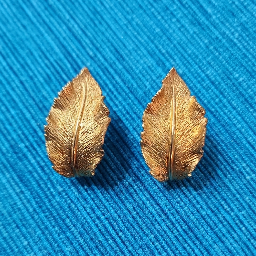 Gold Plated Leaf Earrings